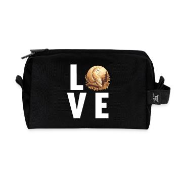 Barn Owl Schleiereulen Schleiereule - Recycled Toiletry Zip Bag - black - Front