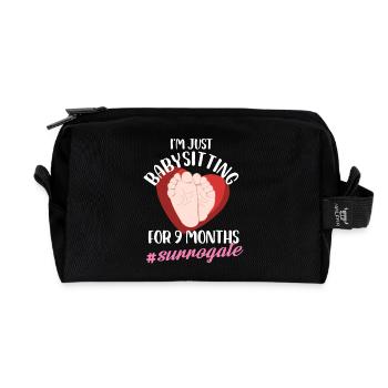 Je fais juste du babysitting pendant 9 mois Design - Trousse de toilette en tissu recyclé - noir - Devant