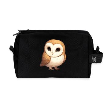 Barn Owl Schleiereulen Schleiereule - Recycled Toiletry Zip Bag - black - Front