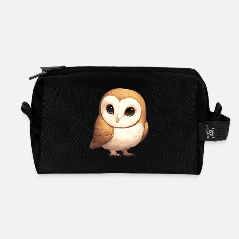 Barn Owl Schleiereulen Schleiereule - Recycelte Kulturtasche - Schwarz