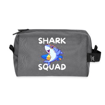 Shark Squad Fun Beach and Surfing Theme - Recycelte Kulturtasche - Anthrazit - Vorne