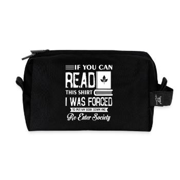 Book Addicted To Book - Recycled Toiletry Zip Bag - black - Front