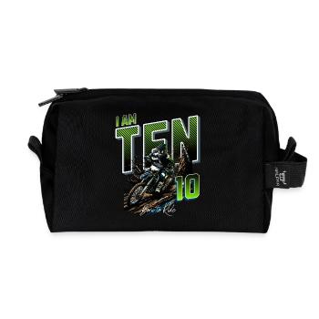 Motocross 10th Birthday - Recycled Toiletry Zip Bag - black - Front