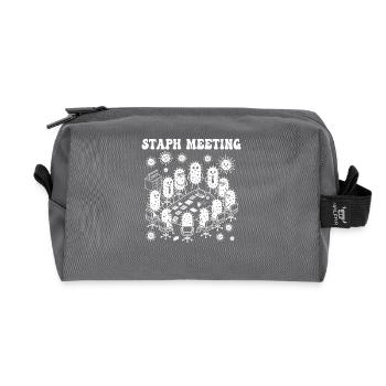 Staph meeting microbiology microbiologist bacteria - Recycled Toiletry Zip Bag - anthracite - Front