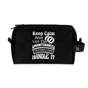 Let Maintenance Technician Handle It - Recycled Toiletry Zip Bag - black - Front