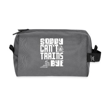 Sorry Can't Trains Bye Eisenbahn Spruch - Recycled Toiletry Zip Bag - anthracite - Front
