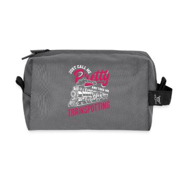 Appelez-moi jolie et emmenez-moi regarder - Trousse de toilette en tissu recyclé - anthracite - Devant