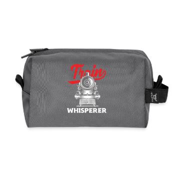 Train Whisperer - Recycled Toiletry Zip Bag - anthracite - Front