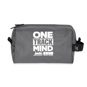 Single-track idea: railway, train - Recycled Toiletry Zip Bag - anthracite - Front