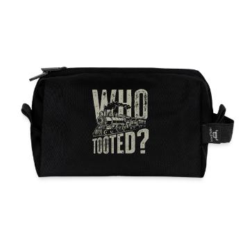 Who trumpeted funny train saying - Recycled Toiletry Zip Bag - black - Front