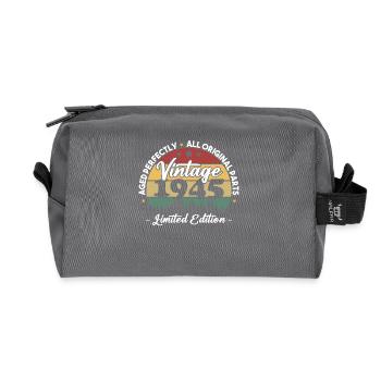 Vintage 1945 Geburtstagsgeschenk Für Geboren 1945 - Recycelte Kulturtasche - Anthrazit - Vorne
