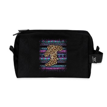 Serape Cactus mexicain de l’Ouest Vache de campagne léopard - Trousse de toilette en tissu recyclé - noir - Devant