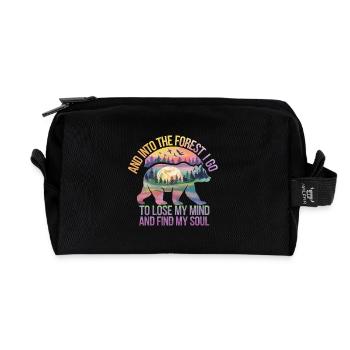 Nature Conservation, Forest, Soul, Relaxation, Time Out - Recycled Toiletry Zip Bag - black - Front