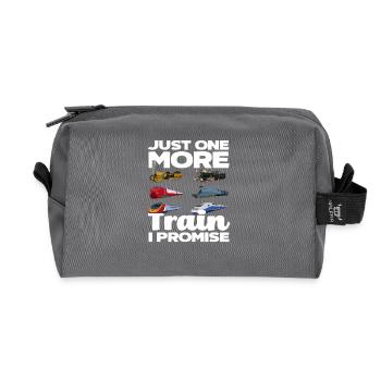 Only one more train promised - Recycled Toiletry Zip Bag - anthracite - Front