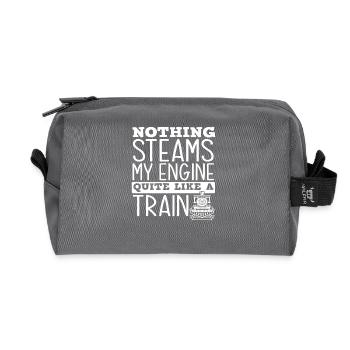 Nothing gets me going like a train - Recycled Toiletry Zip Bag - anthracite - Front