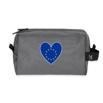 EU Flagge Herz Europa Europäische Union Euro - Recycelte Kulturtasche - Anthrazit - Vorne