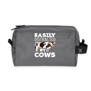 Easily distracted by cows - Recycled Toiletry Zip Bag - anthracite - Front