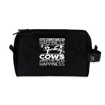 Glück Kann Man Nicht Kaufen Aber Kühe Sind - Recycelte Kulturtasche - Schwarz - Vorne