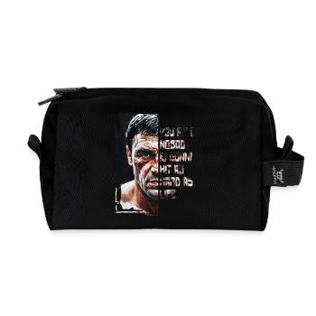 You me or nobody is gonna hit as hard as life - Recycled Toiletry Zip Bag - black - Front