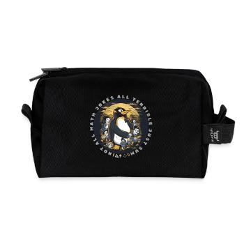 Not All Math Jokes All Terrible Just Sum Penguin - Recycled Toiletry Zip Bag - black - Front