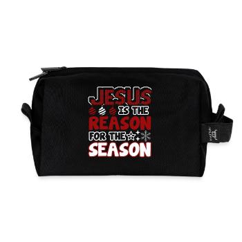 Christmas Jesus Is The Reason For The Season - Recycled Toiletry Zip Bag - black - Front