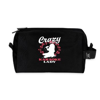 Crazy Karaoke Lady Spaßige Musikliebhaberinnen - Recycelte Kulturtasche - Schwarz - Vorne