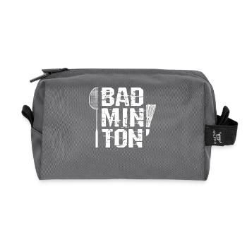 Racquet Shuttlecock Player Badminton - Recycled Toiletry Zip Bag - anthracite - Front