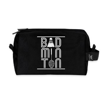 Racquet Shuttlecock Player Badminton - Recycled Toiletry Zip Bag - black - Front