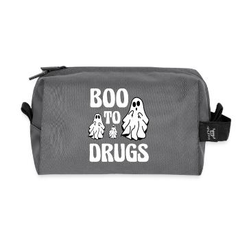 Boo to Drugs, drôle de slogan fantôme - Trousse de toilette en tissu recyclé - anthracite - Devant