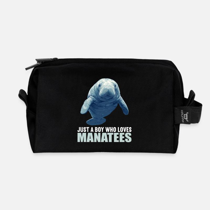 Seekuh Manatees Manatee - Recycelte Kulturtasche - Schwarz