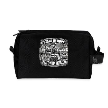 De l’acier dans la tête, du béton dans le cœur - Trousse de toilette en tissu recyclé - noir - Devant