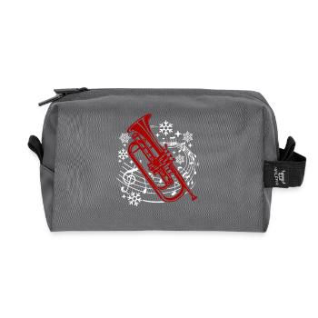 Funny Trumpet Christmas - Recycled Toiletry Zip Bag - anthracite - Front