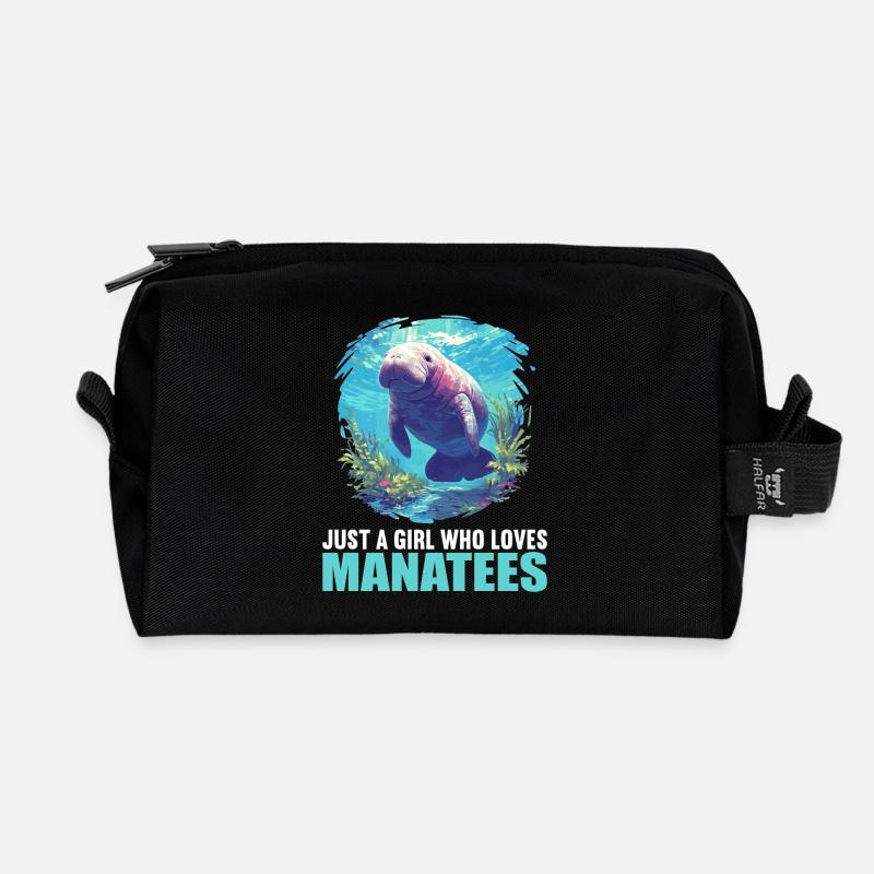 Seekuh Manatees Manatee - Recycelte Kulturtasche - Schwarz