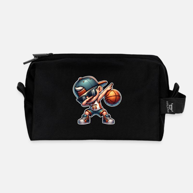 Baketball Dabbing Basketballer Spieler - Recycelte Kulturtasche - Schwarz