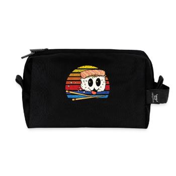Sashimi Sushi Roll Kawaii Japon Maki Sushi - Trousse de toilette en tissu recyclé - noir - Devant