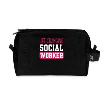 Changing Lives Social Workers - Recycled Toiletry Zip Bag - black - Front