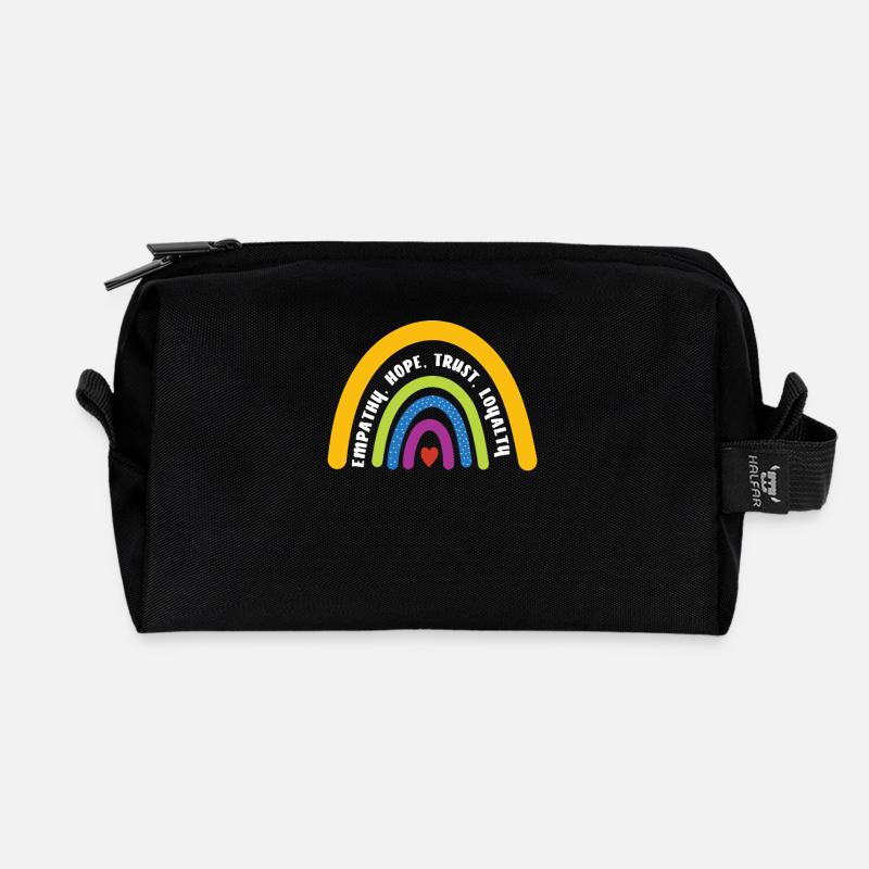 Empathie Hoffnung Vertrauen Loyalität Regenbogen - Recycelte Kulturtasche - Schwarz