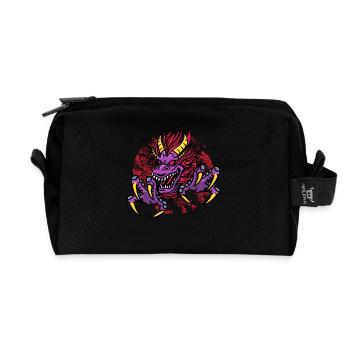 Fantasy Magic Dragon in Dungeon - Recycled Toiletry Zip Bag - black - Front