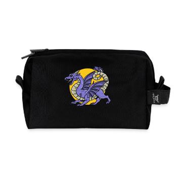 Fantasy RPG Dragon Magic Dungeon - Recycled Toiletry Zip Bag - black - Front