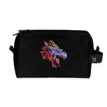 Fantasy RPG Dragon Magic Dungeon - Recycled Toiletry Zip Bag - black - Front