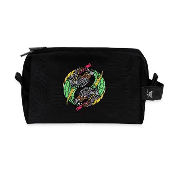 Fantasy RPG Dragons Magic Dungeon - Recycled Toiletry Zip Bag - black - Front