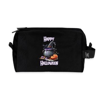Halloween – Happy Halloween, Witch’s Kitchen, Chaudron de la sorcière - Trousse de toilette en tissu recyclé - noir - Devant