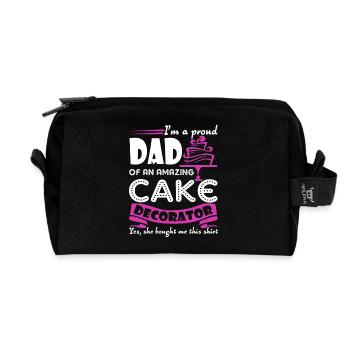 Cake Decorator Cake Decorator Dad - Recycled Toiletry Zip Bag - black - Front