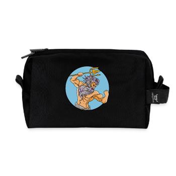 Ancient God Greek Zeus Mythology - Recycled Toiletry Zip Bag - black - Front
