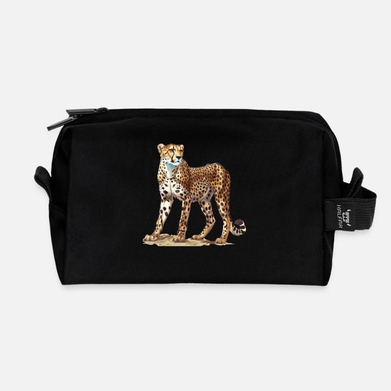 Cheetah Geparde Gepard - Recycelte Kulturtasche - Schwarz