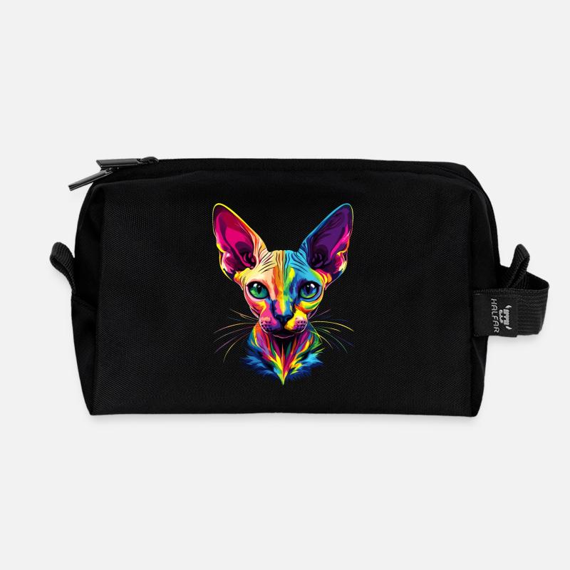 Sphynx Katze Sphynxkatze Canadian Cat Süße Sphinx - Recycelte Kulturtasche - Schwarz