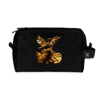 Flamenco Tänzerin Gold Flügel Spanien Kleid Tänzer - Recycelte Kulturtasche - Schwarz - Vorne