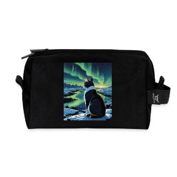 Aurora Feline Watcher - Recycelte Kulturtasche - Schwarz - Vorne