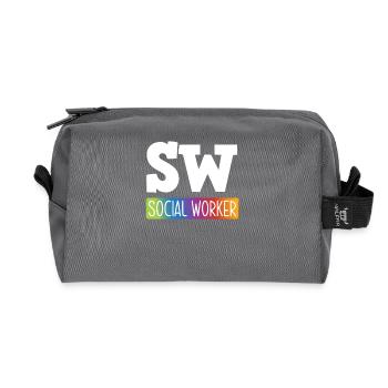 SW Social Worker Rainbow - Recycled Toiletry Zip Bag - anthracite - Front