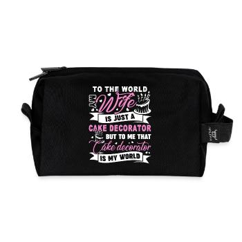 Cake Decorator Cake Decorator Is My World - Recycled Toiletry Zip Bag - black - Front